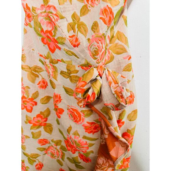 SHOSHANNA Multicolor Floral Cotton Blend Statement Bow Tie Merlin Dress Size 12 - Picture 8 of 16